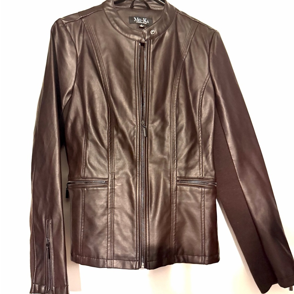 Women's Brown Faux Leather Jacket
